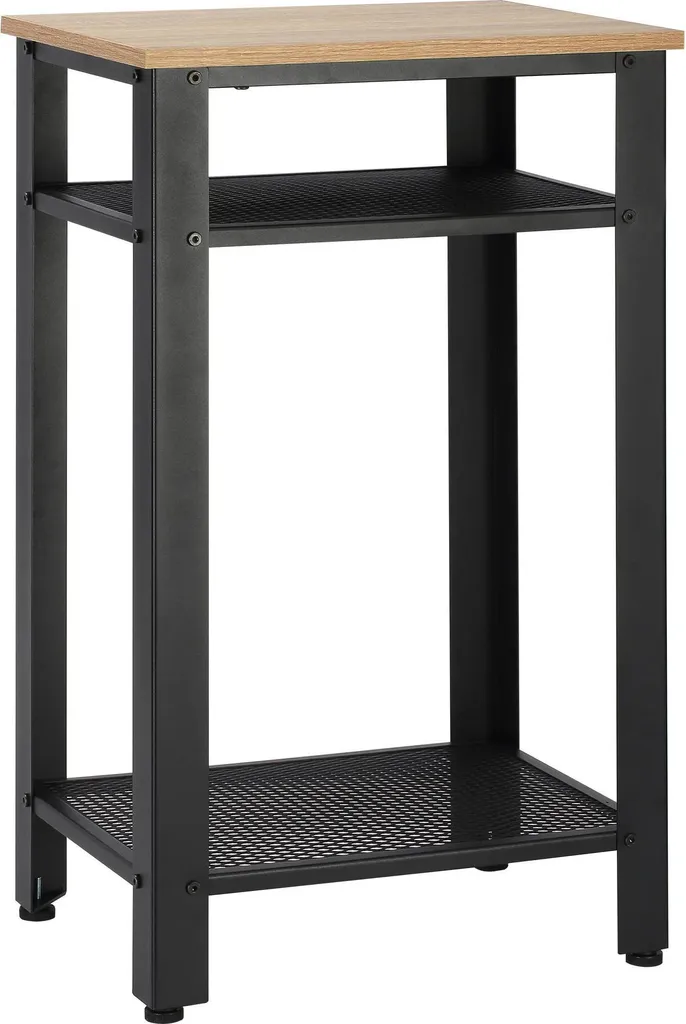 Table d'appoint polyvalente 2 étagères métal pour petit espace