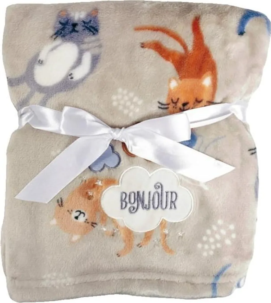 BabyMatex Ricco coperta accogliente beige con ricamo