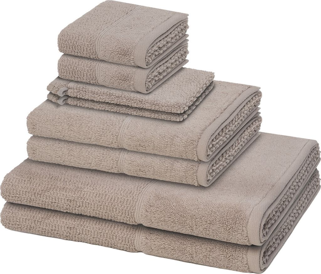 Möve for frottana Pearl 2 X Wasch- 2 X Gäste- 2 X Dusch- 2 X Handtuch im Set Moderner Mix aus Walk- und Zwirnfrottier, Hohe Flauschigkeit und san...