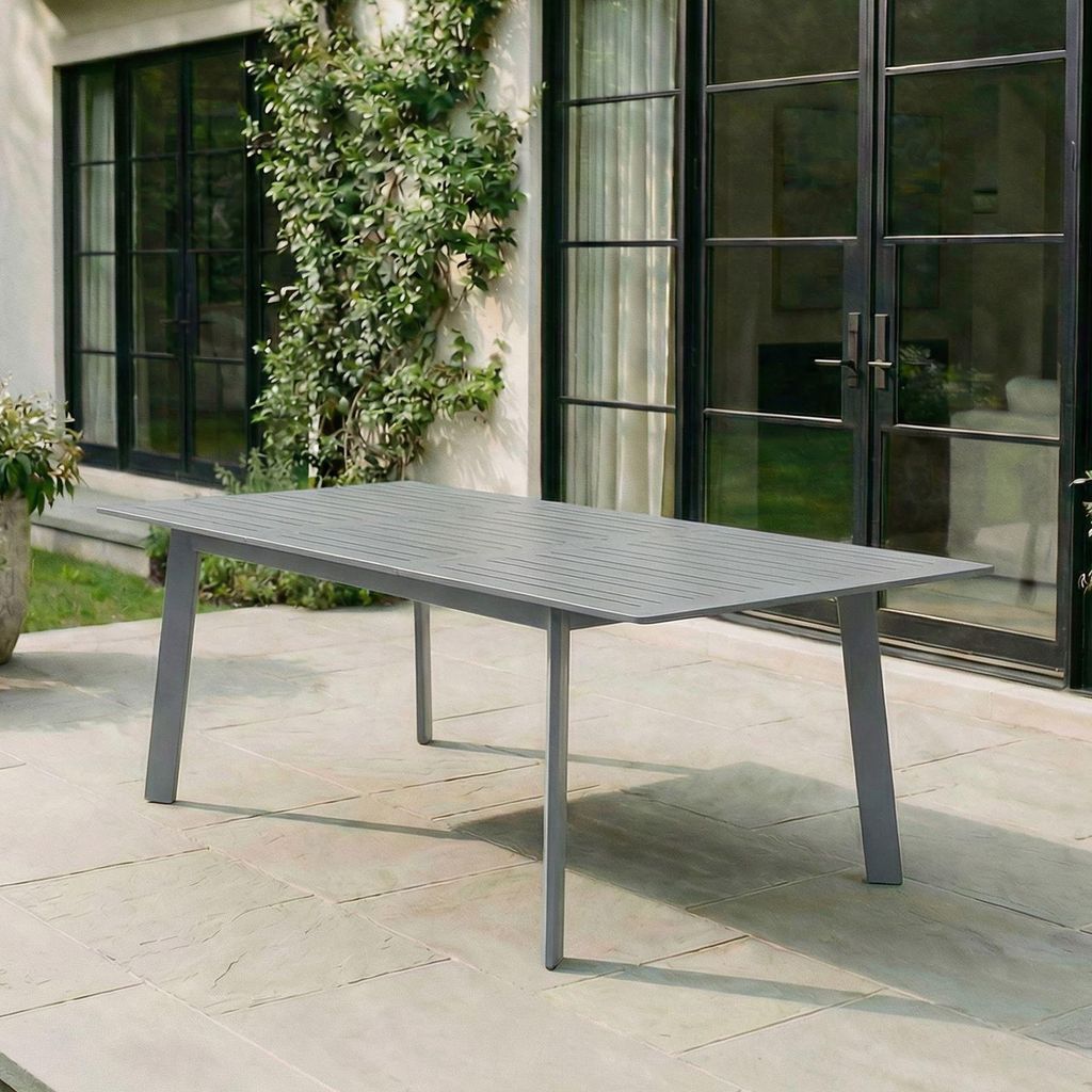 Gartentisch VERANO ausziehbar mit Butterflysystem, 180 - 260 x 75 x 103 cm, anthrazit, Aluminium - wetterfest, stabil - Terassentisch, Balkontisch
