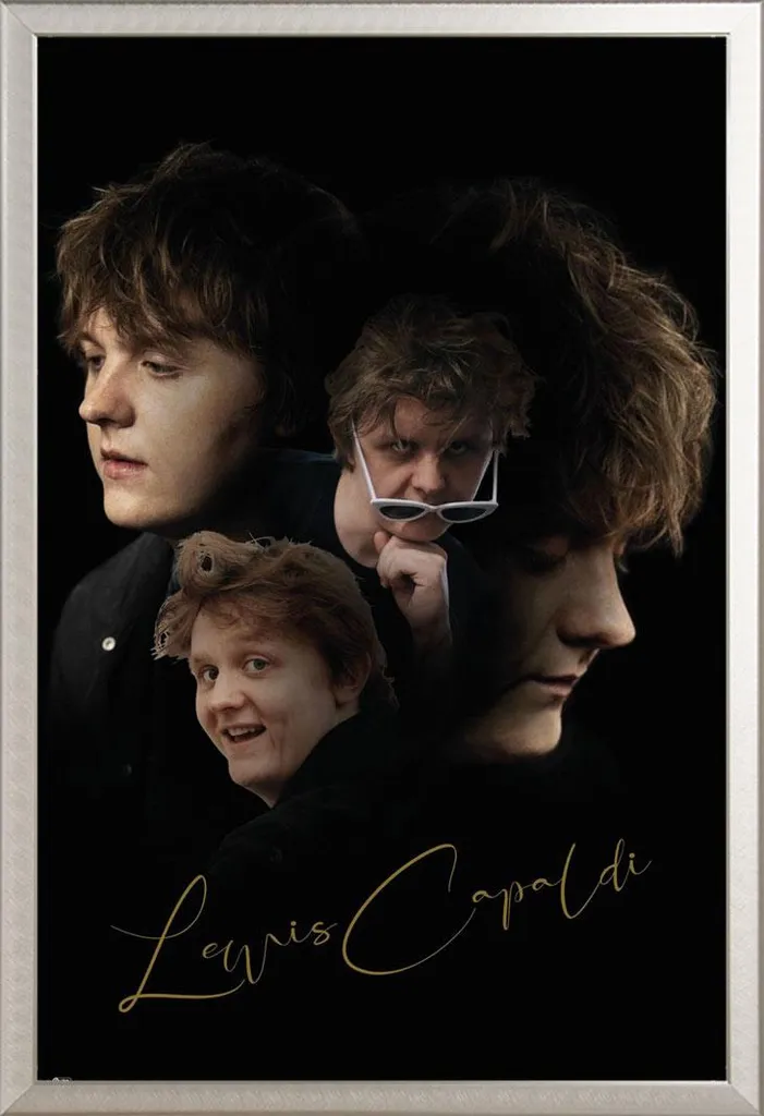 Poster Lewis Capaldi Double Exposure avec cadre Shinsuke Maxi Argent