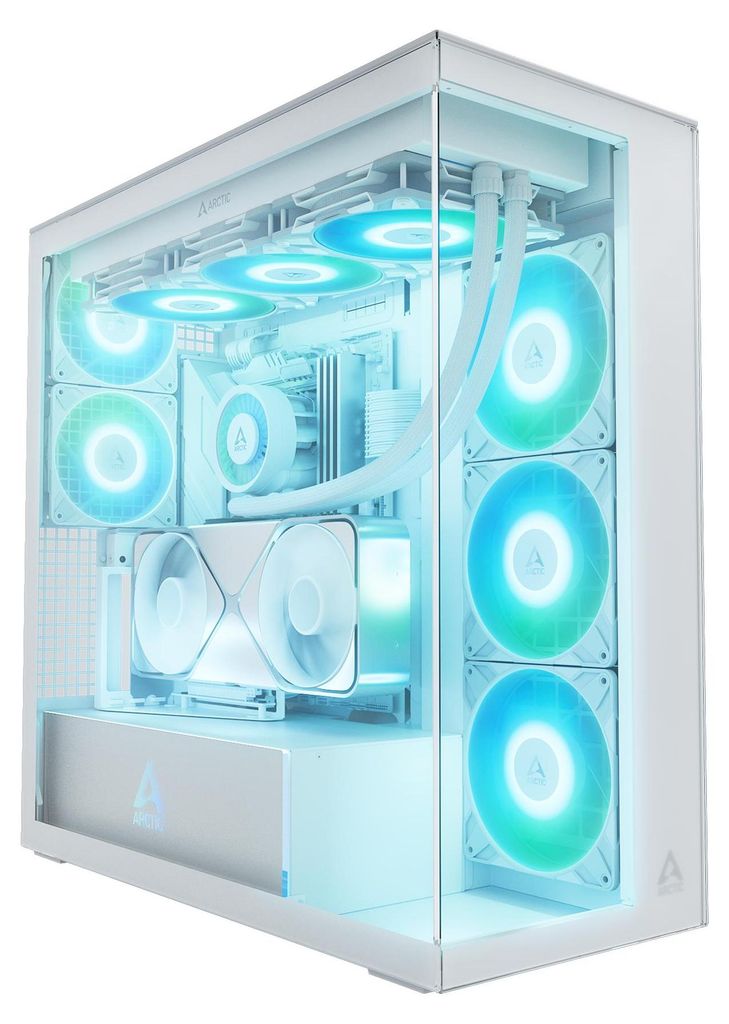 ARCTIC Xtender VG (White) Premium E-ATX PC-Gehäuse mit vertikaler GPU-Montage