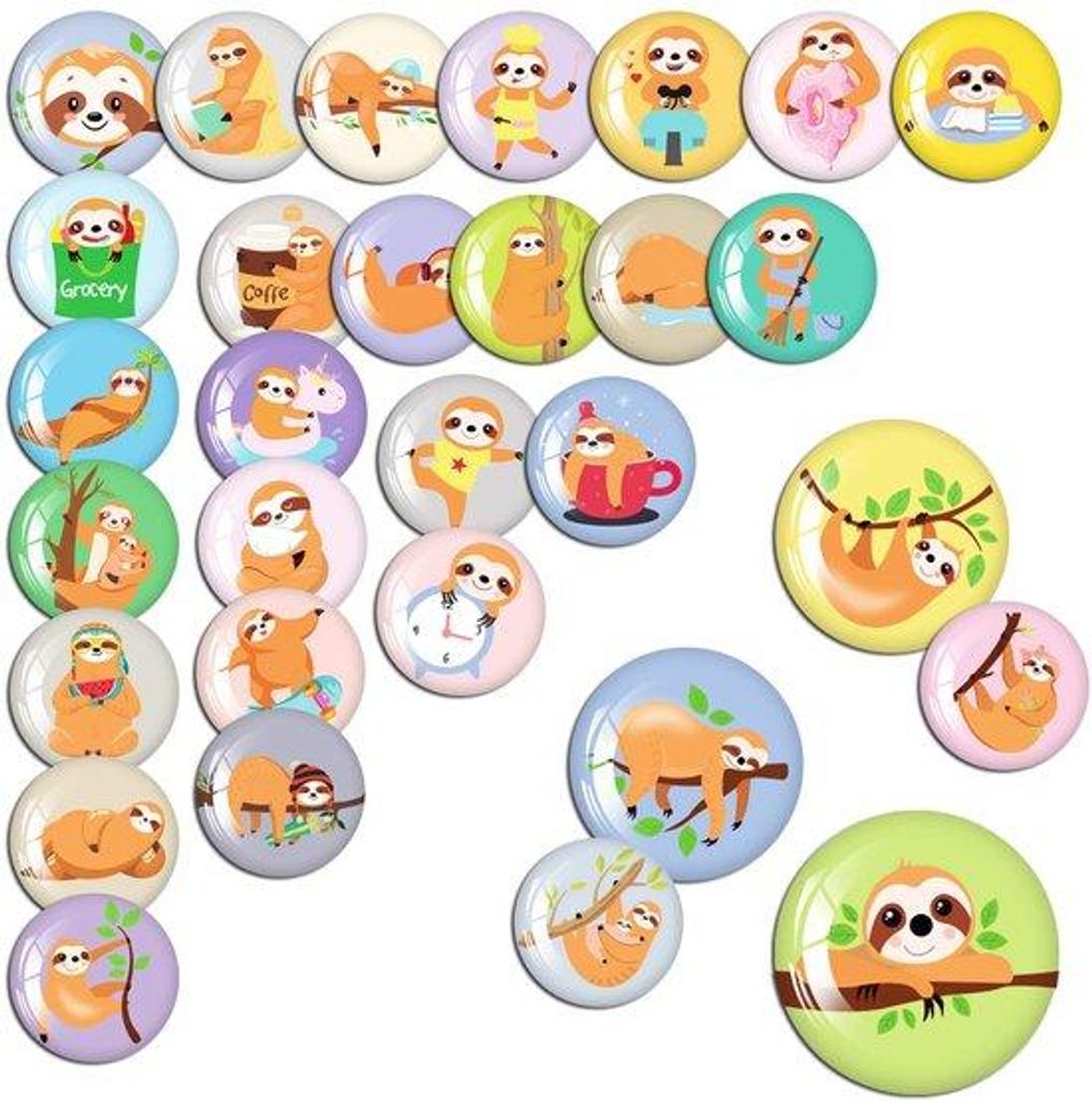 Kinderluiaardmagneten, 30er-Pack, Magnetset mit Aufbewahrungskarton, für Tafel, Kühlschrank, Whiteboard, Pinnwand, Belohnungstafel, Geschenk, Dur...
