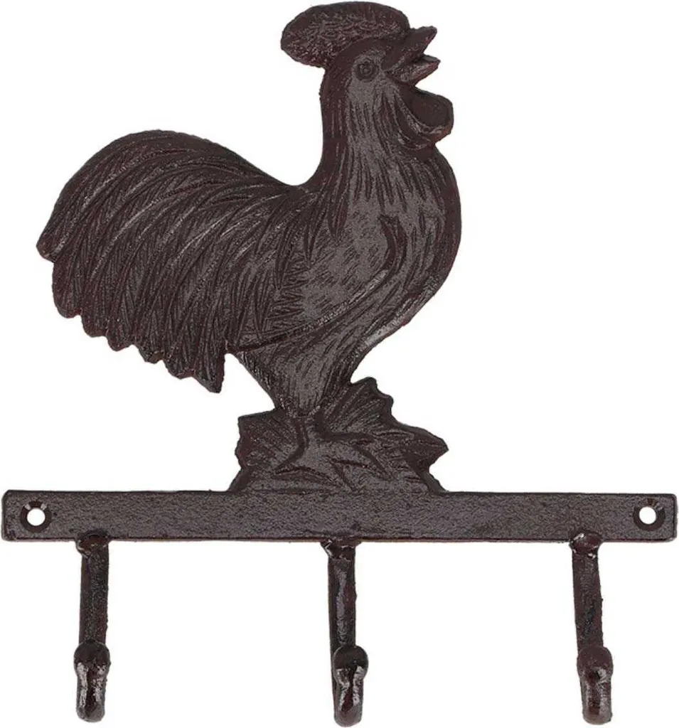 Ganci da parete in ghisa vintage (marrone anticato, set di 2
