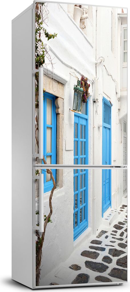 Tulup Kühlschrankdekoration - 70x190 cm - Aufkleber auf dem Kühlschrank - griechische Straßen