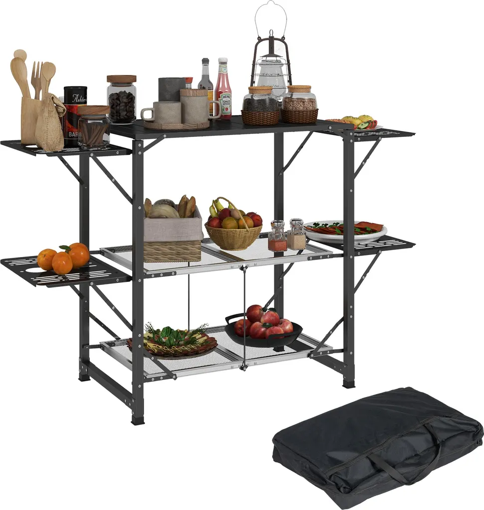 Table de cuisine de camping pliante pour optimiser l'espace de rangement