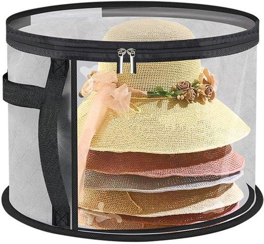 Zwei große transparente Hutboxen, geeignet für 7 Hüte, Produktbild 
