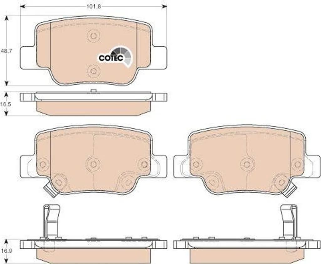 Plaquettes de frein TRW GDB3547 pour Verso - Frein à disque OE 044660F010