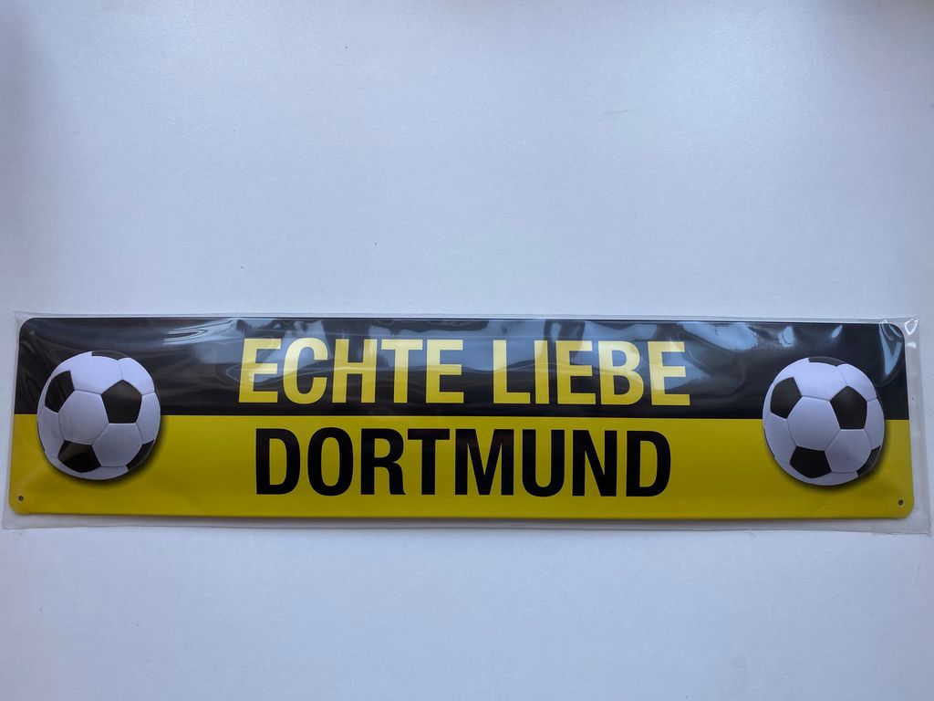 Echte Liebe Dortmund, Straßenschild aus Blech 46x10 cm, STR Produktbild 