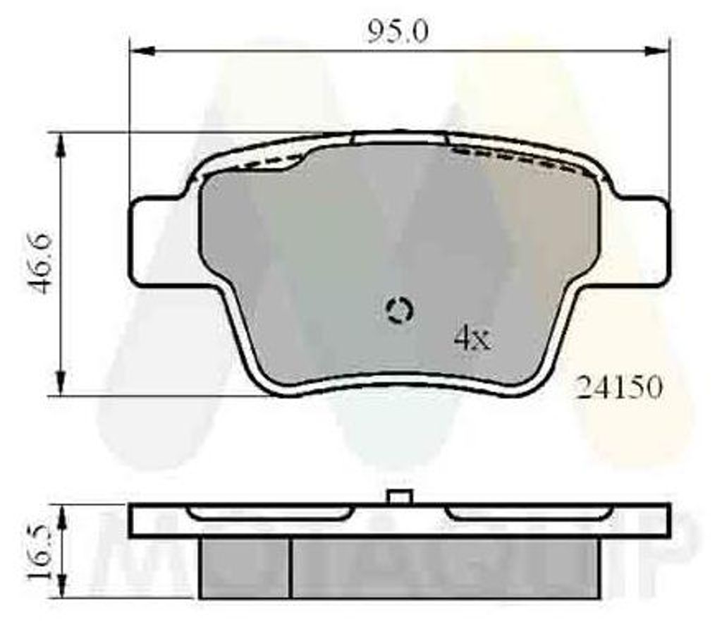 MOTAQUIP Bremsbeläge Satz Hinten Bremsklötze passend für PEUGEOT 207 (WA, WC) LVXL1266