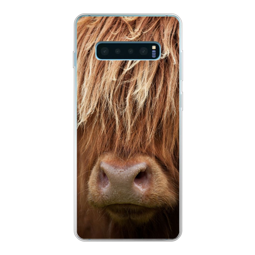 MuchoWow Handyhülle Schutzhülle Hülle für Samsung Galaxy S10 Lite Schottischer Highlander - Nase - Haare Silikon Softcase Handy Hülle - Schutz