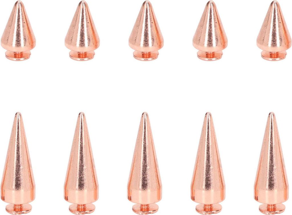10 Stück Punk-Kegel-Spikes-Nieten, Roségold-Metall, galvanisierte Spike-Schraubnieten für DIY-Lederhandwerk, Kleidungstaschen