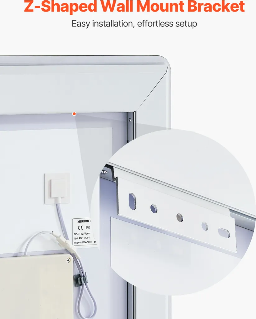 VEVOR Specchio LED Bagno 50x70 cm Dimmerabile | Top Qualità Prezzo - 6