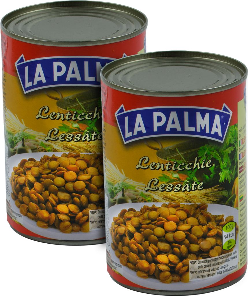 Food-United GEKOCHTE LINSEN 2x 420ml ATG 240g Dose Konserve Produktbild 