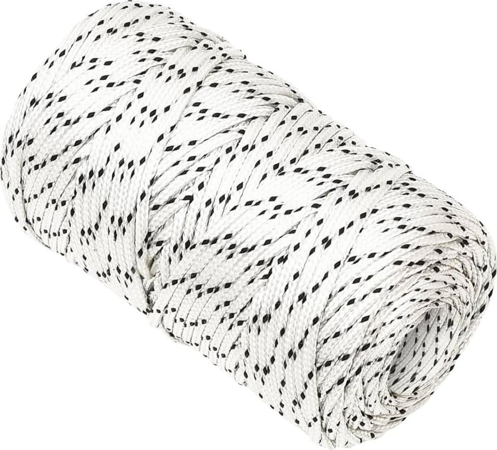vidaXL Bootsseil Geflochten Weiß 2 mmx100 m Polyester