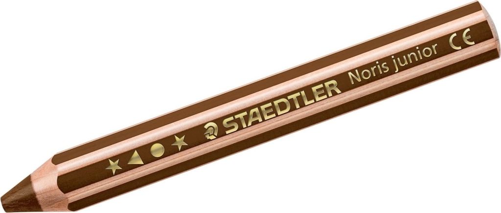 STAEDTLER Noris junior 140 Buntstift - 3 in 1 Bunt- Wachsmal- Aquarellstift - braun