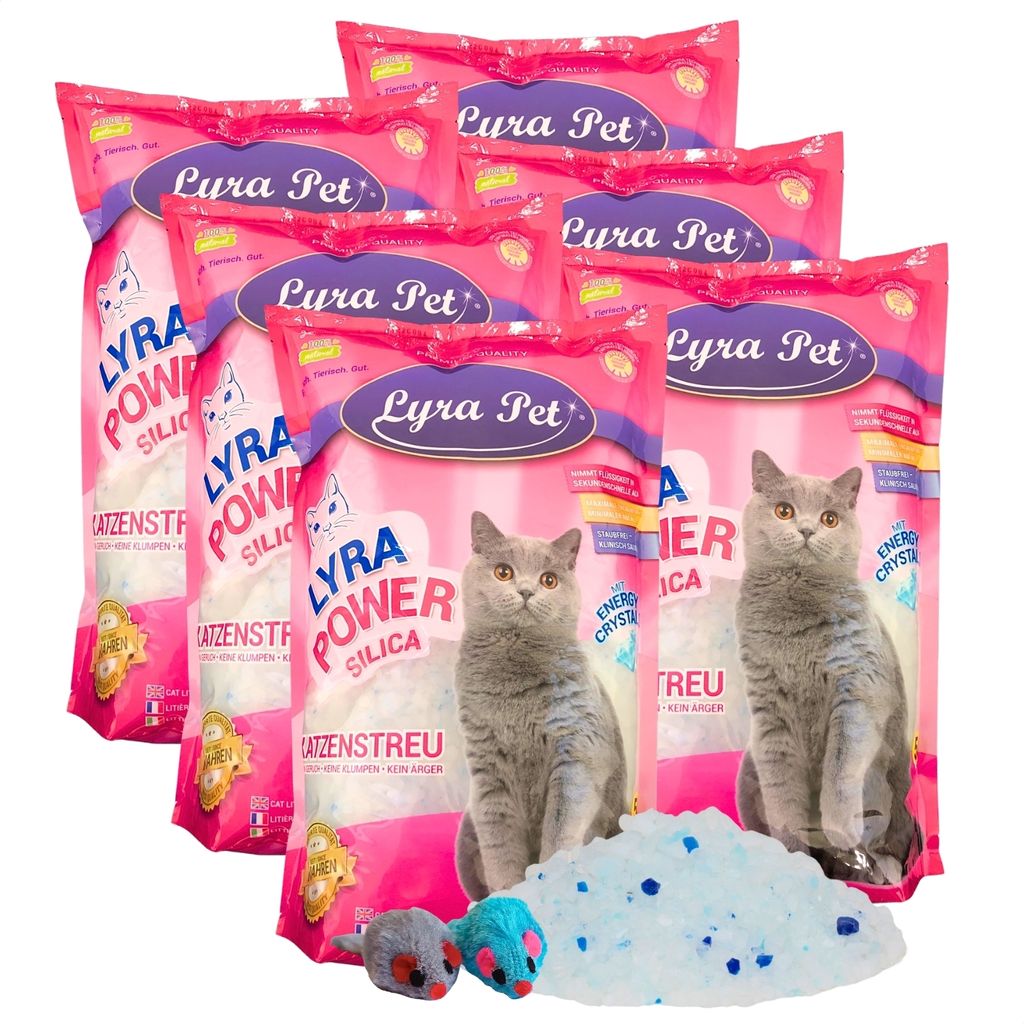 6 x 5 Liter Lyra Pet® Lyra Power Silica Silikat Katzenstreu Produktbild 