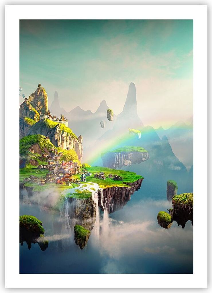 Poster - Poster ohne Rahmen - Abstraktion Natur - 50x70 cm - Wand Bild - Wanddeko - Wandbilder - Kunstposter - Wandposter - Bilder - Kunstdruck - W...