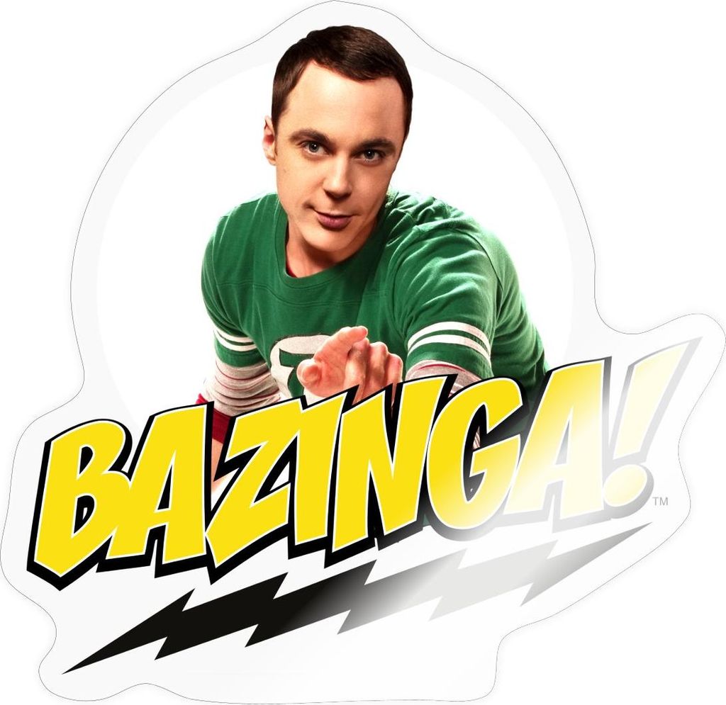 Spreadshirt The Big Bang Theory Spruch Bazinga Sticker Aufkleber, 10 x 10 cm, Transparent glänzend