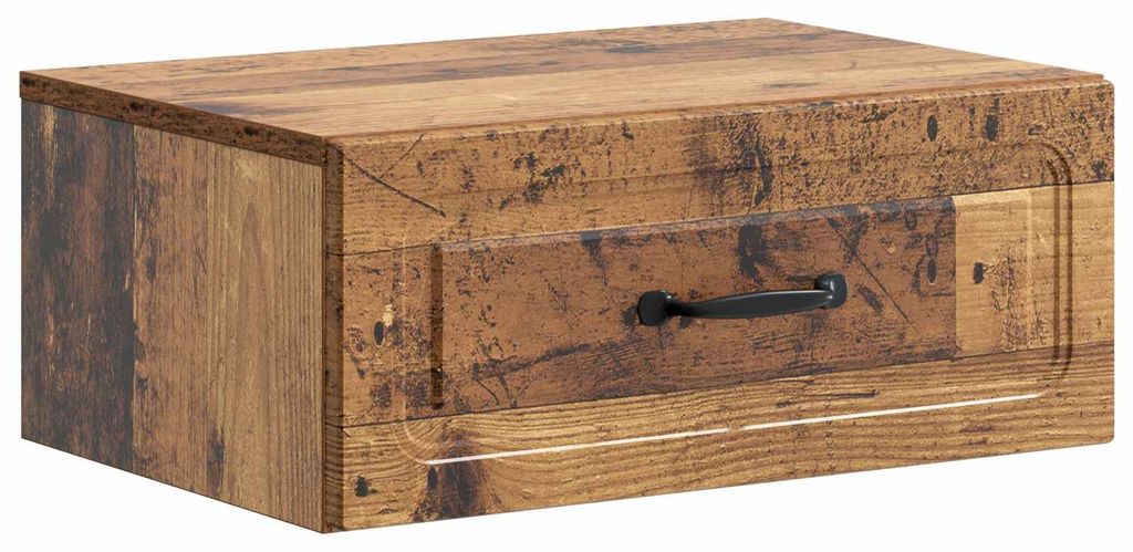 Wandmontierter Nachttisch Altholz 49 x 34,5 x 20 cm
