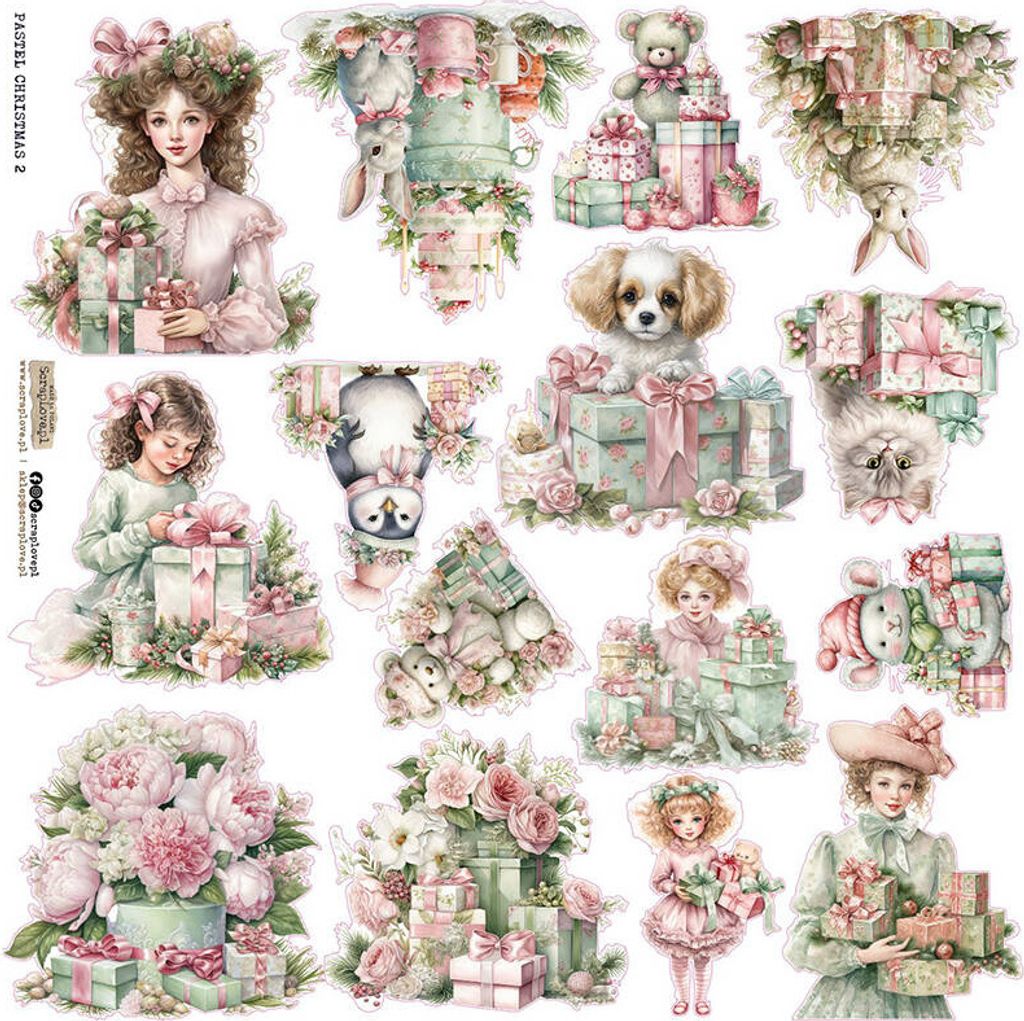 AUFKLEBER - ScrapLove - Pastellfarbene Weihnachten 2