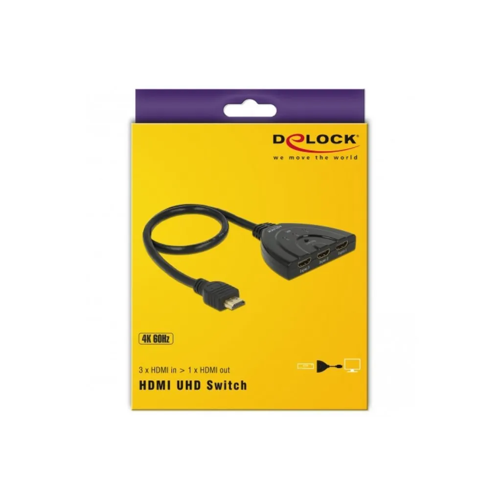 Delock 18600 HDMI Switch 4K - Switch Video 3 Ingressi per Smart Working - 6