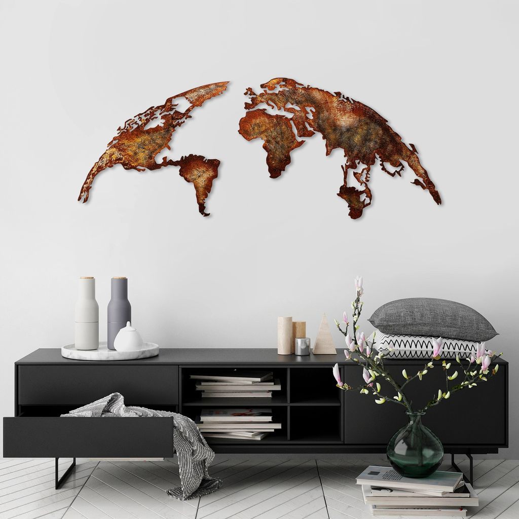 Wallity, carte du monde moyenne - 1, décoration murale, Image du produit 