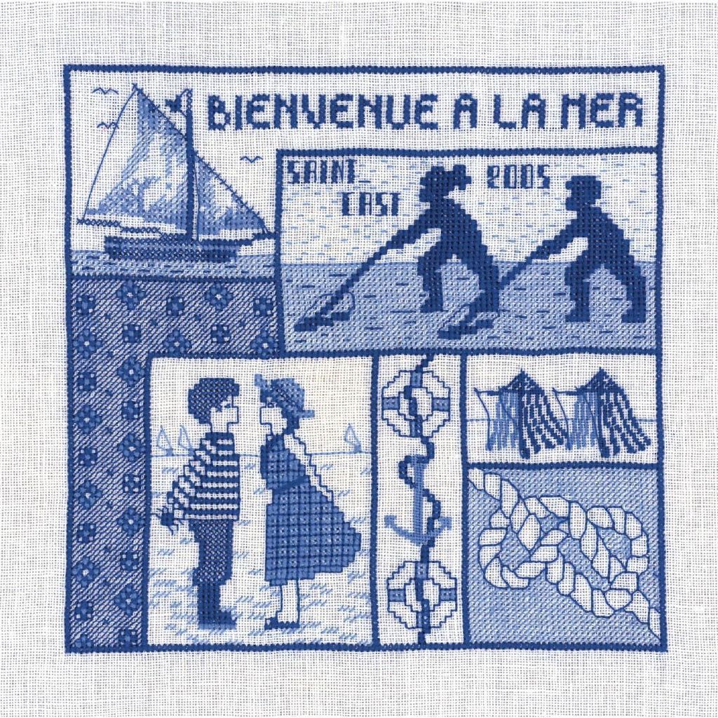 Le Bonheur des Dames Kreuzstich Set "Willkommen am Meer", Zählmuster, 17,5x18cm