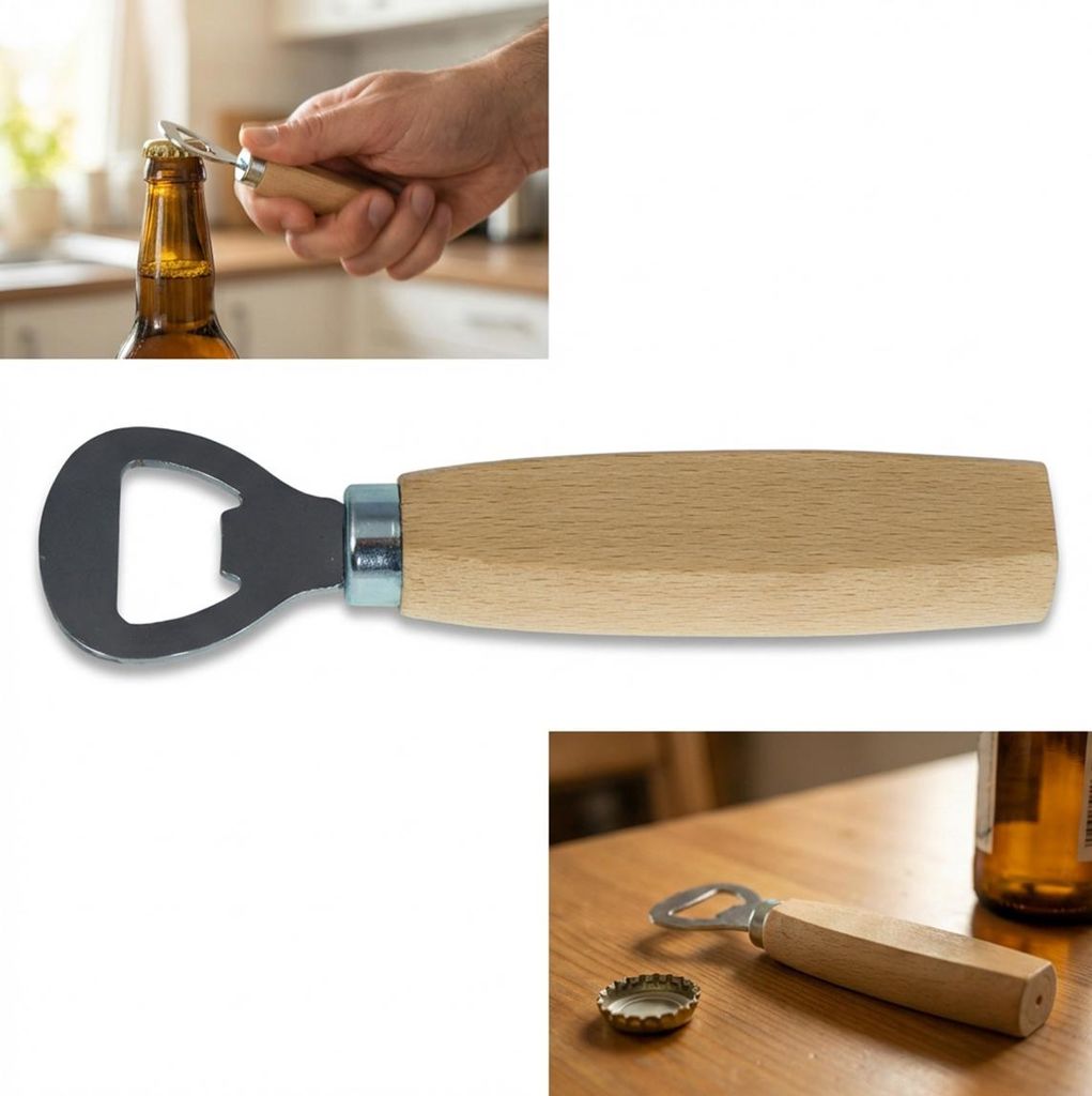 Flaschenöffner Holz Buche 14 cm für Kapseln Produktbild 