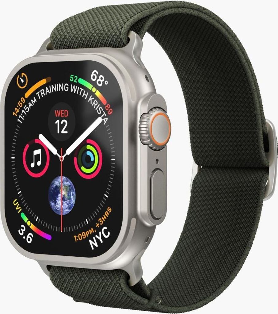 Vonmählen Classic Nylon-Armband für Apple Watch 42 44 45 49 mm olivgrün (AWS00140)