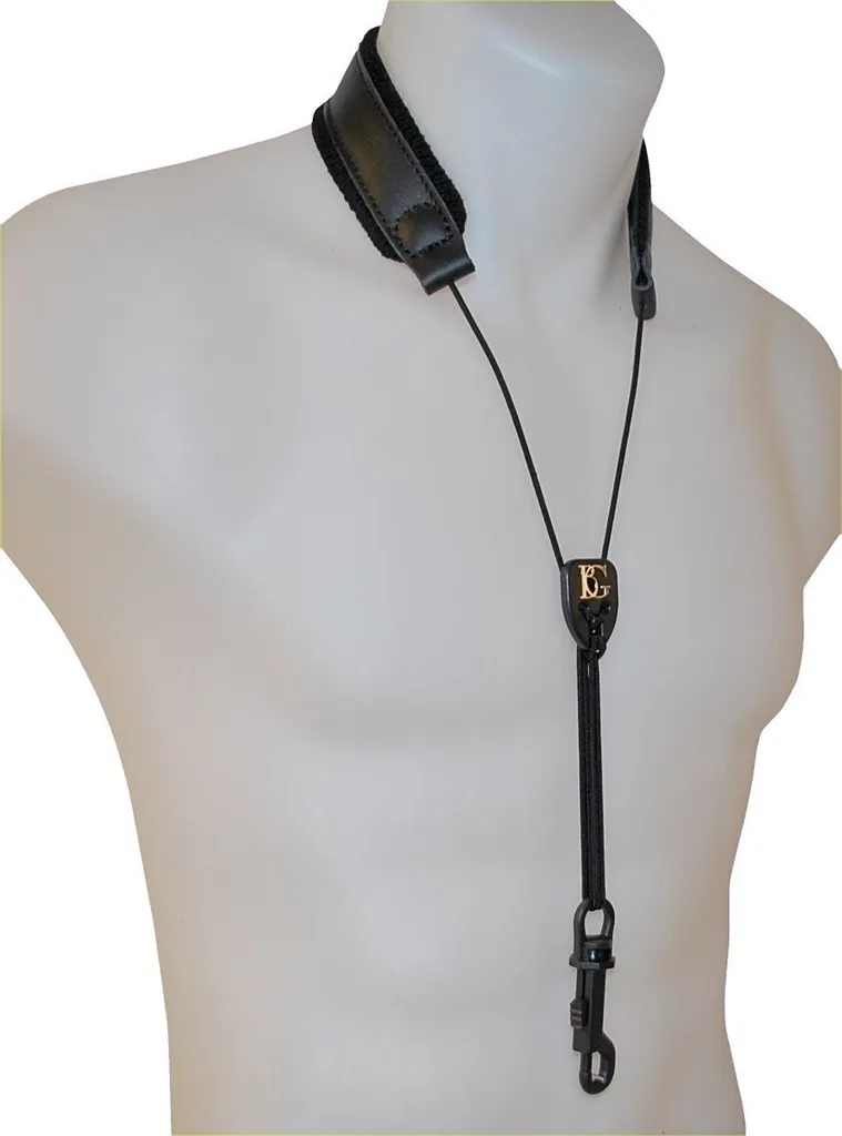 Sangle BG S20 SH avec Mousqueton pour Saxophone Alto et Ténor Noir