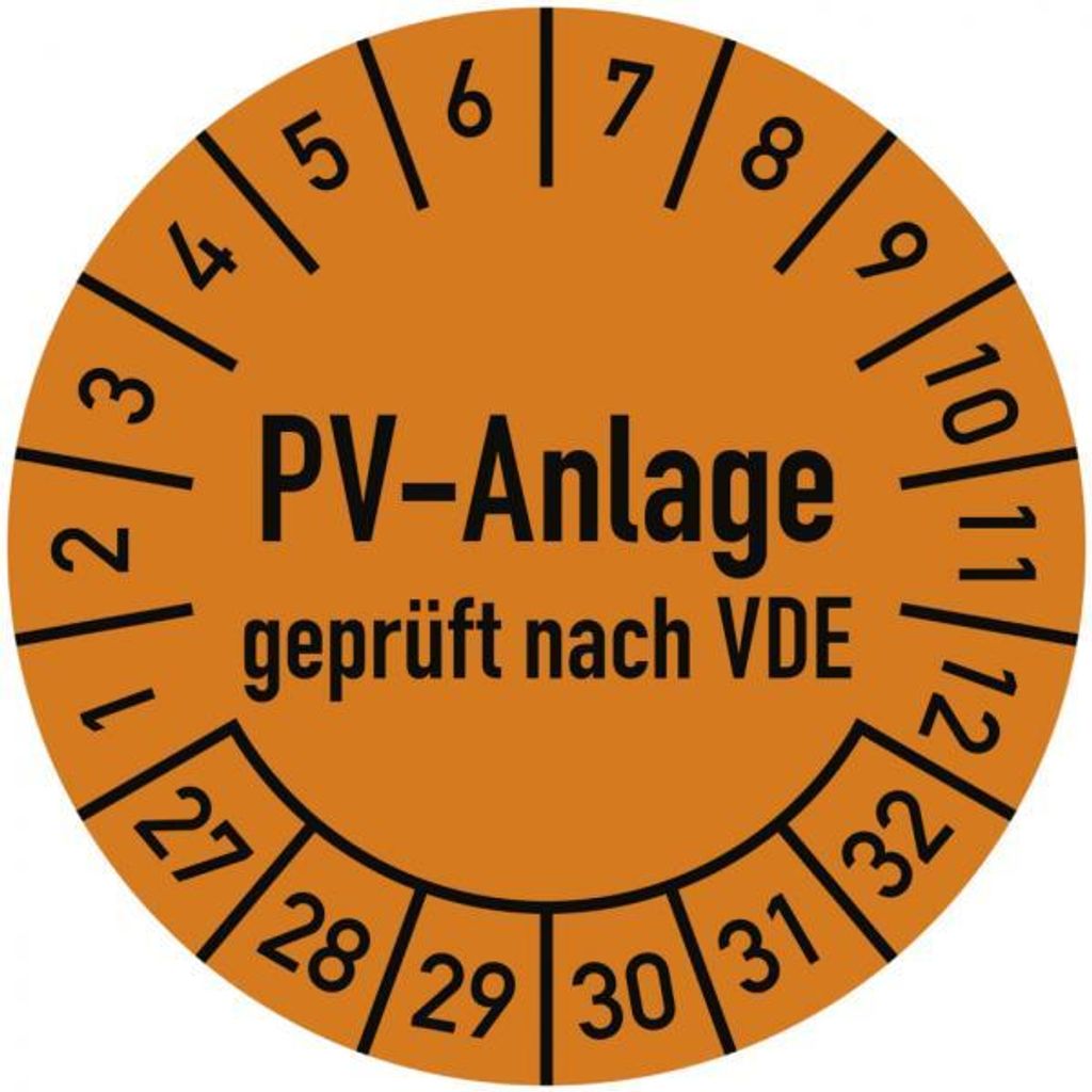 Dreifke Prüfplakette PV-Anlage nach VDE, 2027-2032, Folie, Ø 30 mm, ...