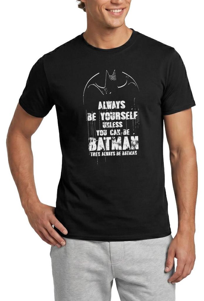 Spreadshirt DC Comics Batman Always Be Yourself Spruch Männer T-Shirt, XL, Schwarz