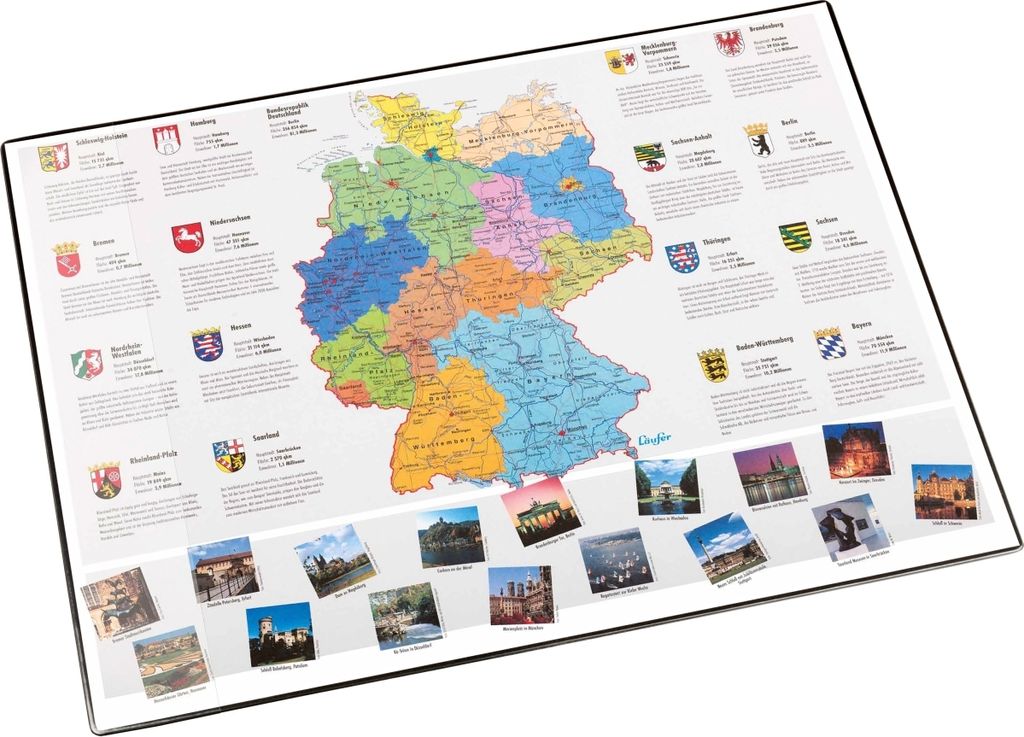 Schreibunterlage 40x53cm Landkarte Deutschland Packung mit 10 Stück
