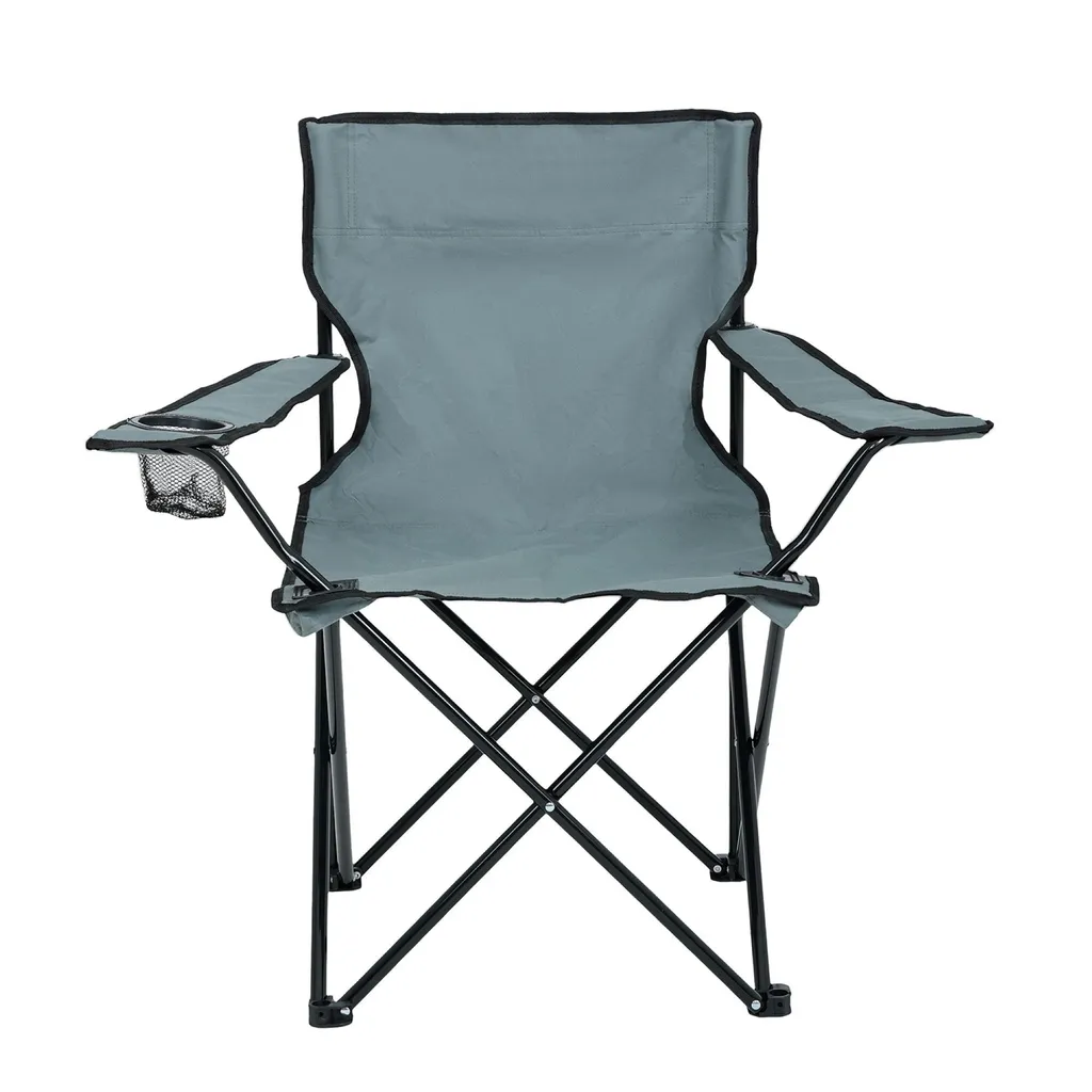 Chaise de Camping Compacte Anter Gris - Structure Pliable Ultra Légère