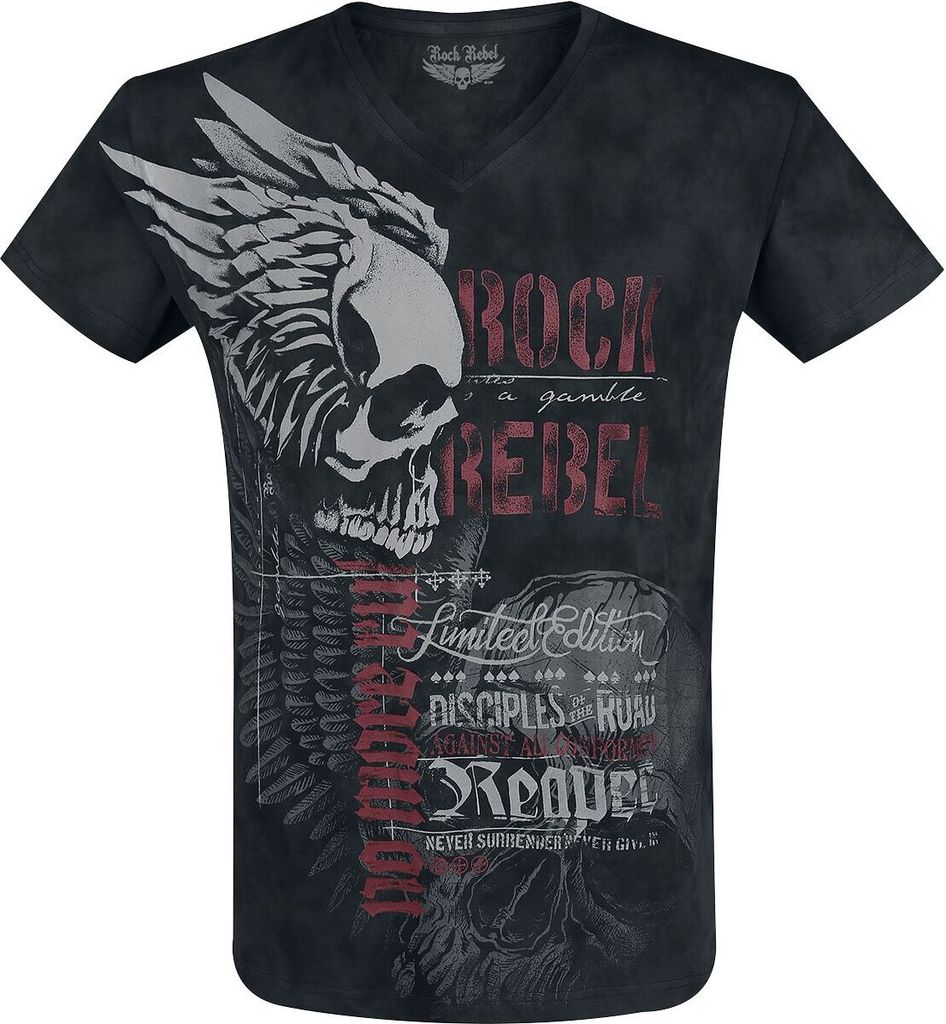Rock Rebel by EMP Herren schwarzes T-Shirt mit Allover-Print L