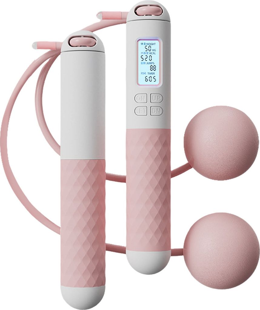 Springseil mit Zähler, kabellos, gewichtetes Springseil mit Ball, einstellbare Länge, Fitness-Smart-Springseil, Trainingsgerät
