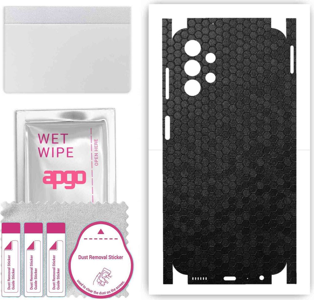 apgo Rückseite + Seiten Schutzfolie, Skin, kompatibel mit Samsung Galaxy A13, Hinten Displayschutzfolie aus Vinylfolie, kratzfest, einfache Montag...
