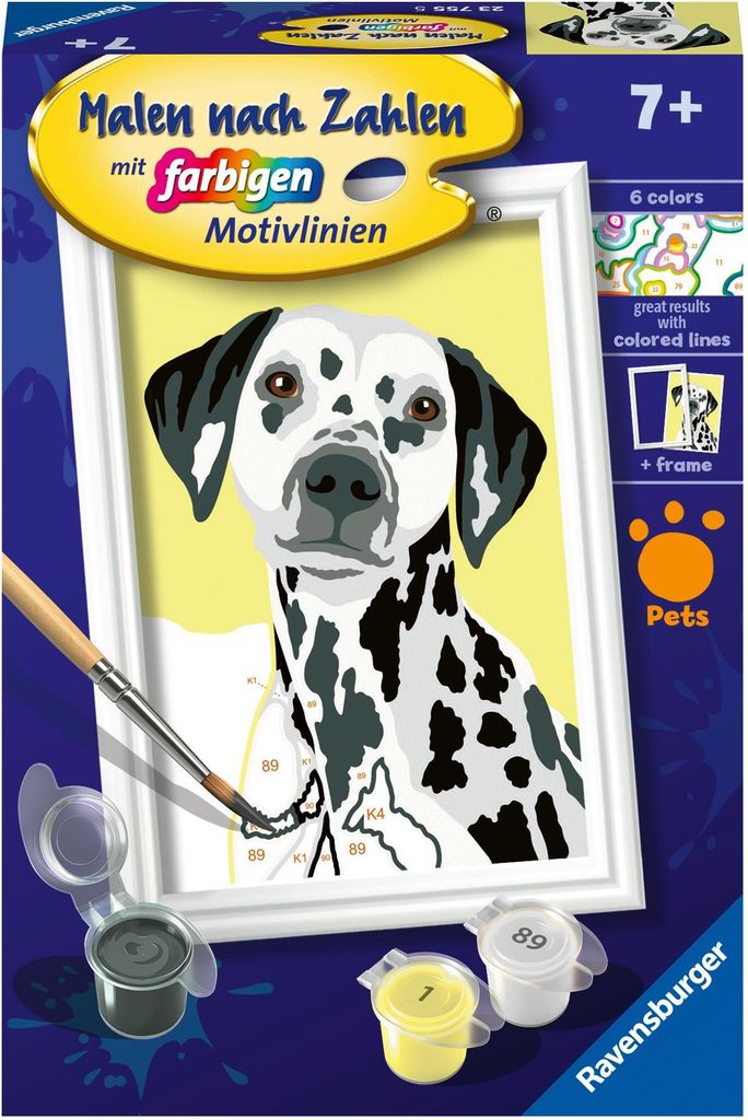 Ravensburger - Malen nach Zahlen 23755 - Niedlicher Hund - Kinder ab 7 Jahren