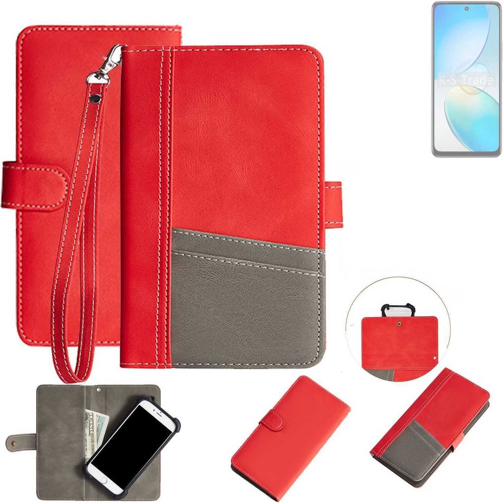 K-S-Trade Handy Schutzhülle für Infinix Hot 12 Hülle Portemonnee Brieftasche Klapphülle Kartenfächer Flip Wallet Case Etui