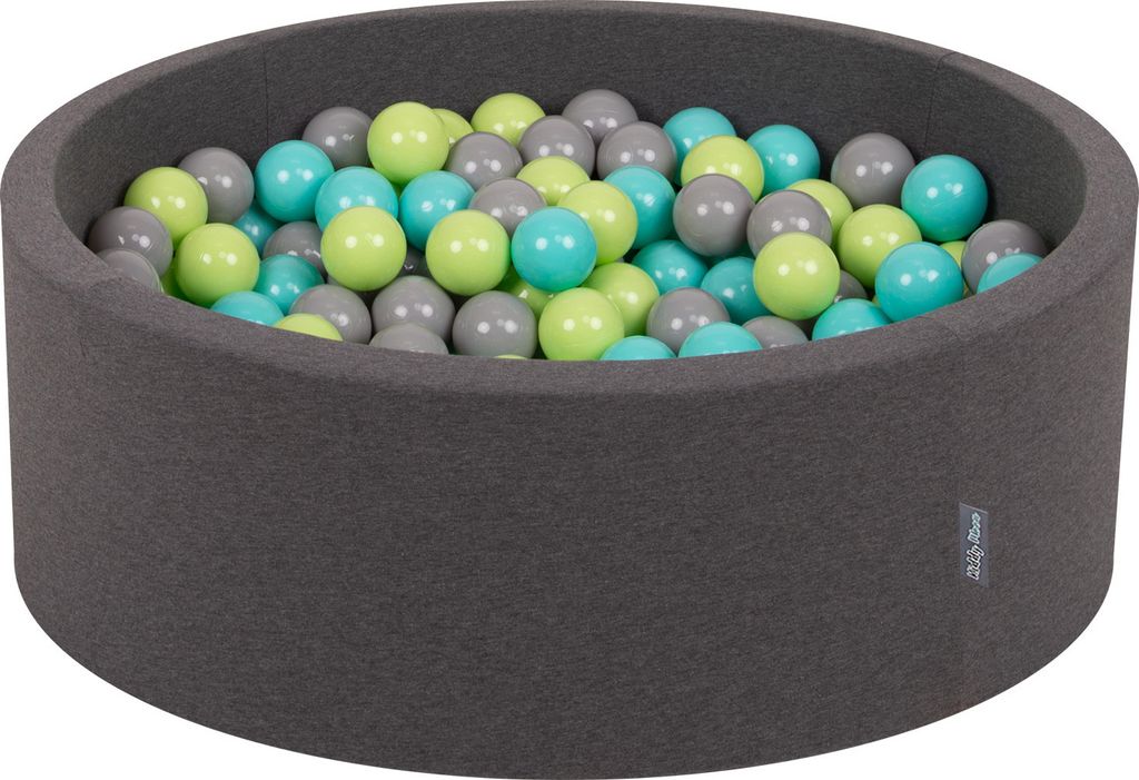 KiddyMoon Bällebad 90x30cm 200 Bälle ∅7cm Rund Bällepool Produktbild 