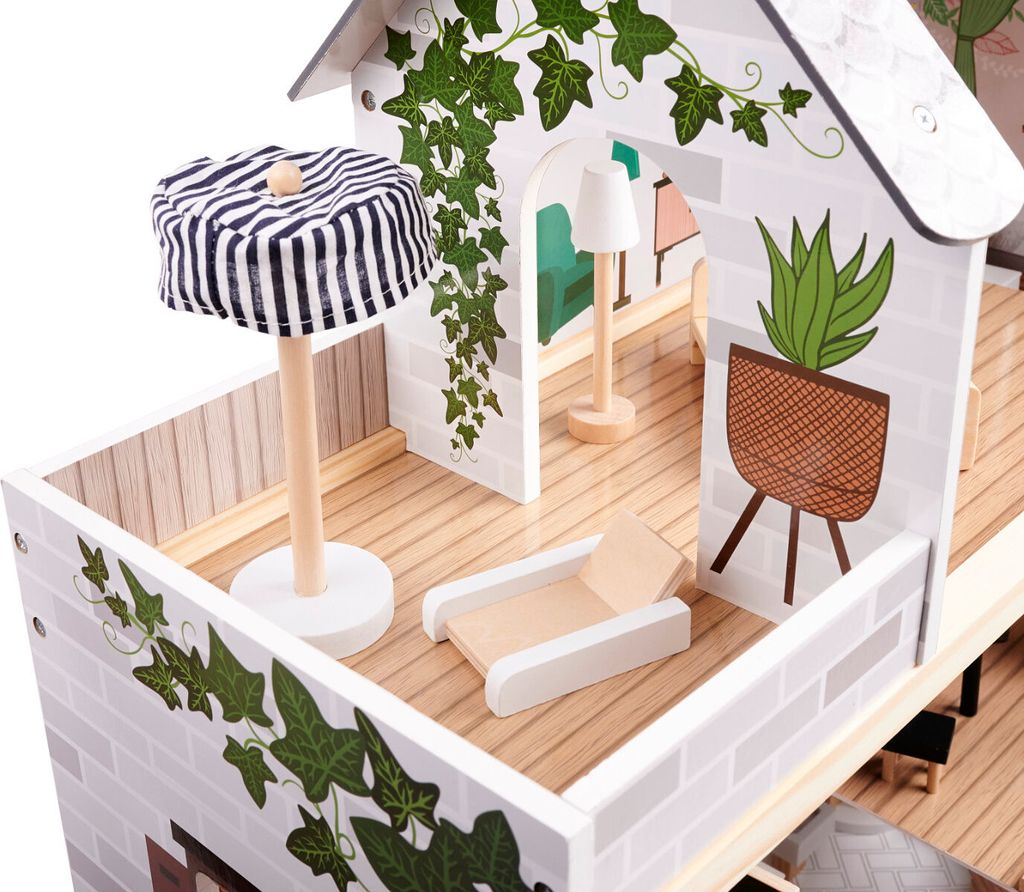 Großes Puppenhaus A92 XXL Traumhaus Set aus Holz mit LED Produktbild 5