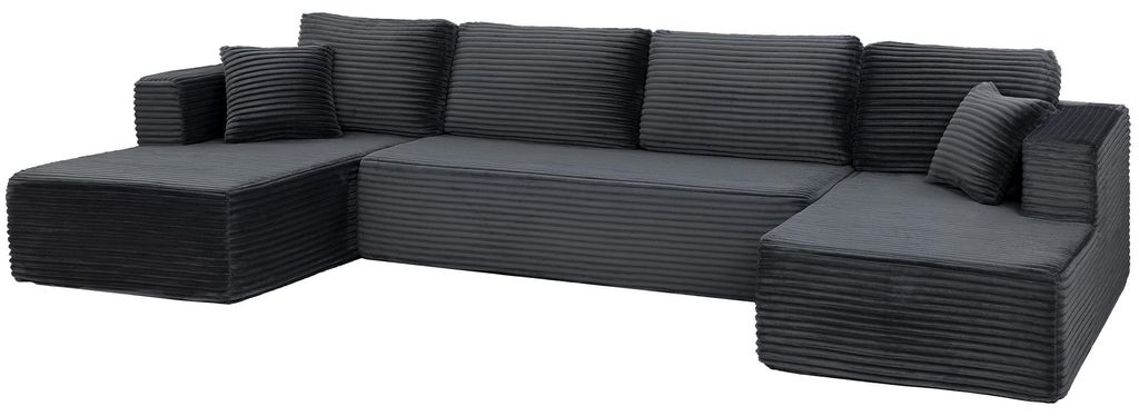 HOMCOM Modulaire U-vormige bank met slaapfunctie, 2 chaise Productafbeelding 