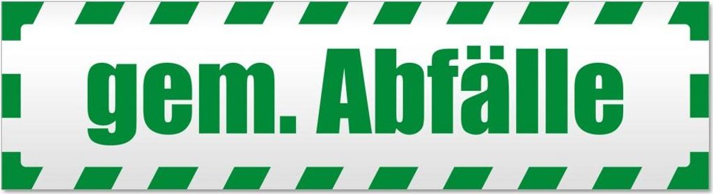 gem. Abfälle gestreift Magnetschild Schild magnetisch