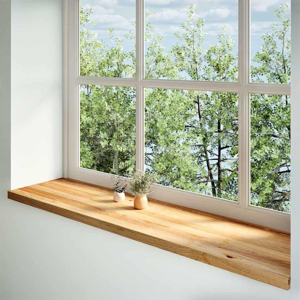 vidaXL Fensterbänke 2 Stk. Hellbraun 160x40x2 cm Massivholz Eiche