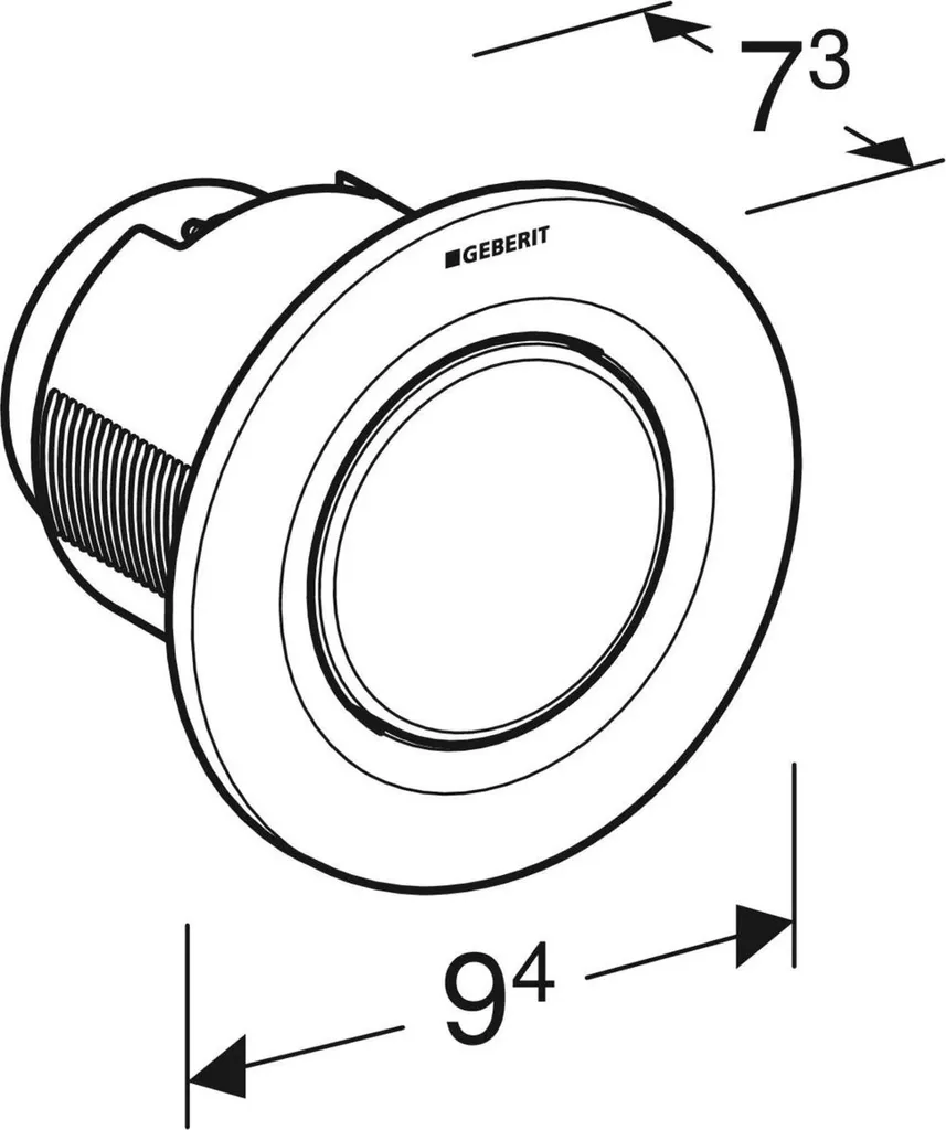 Commande de chasse d'eau déportée Geberit Type 01 ronde blanche pour PMR