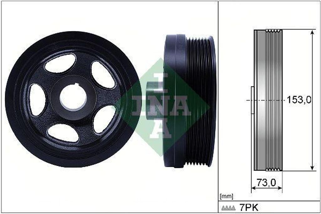 INA 544 0183 10 Riemenscheibe Kurbelwelle passend für MERCEDES-BENZ C-Klasse Limousine (W204) 153mm