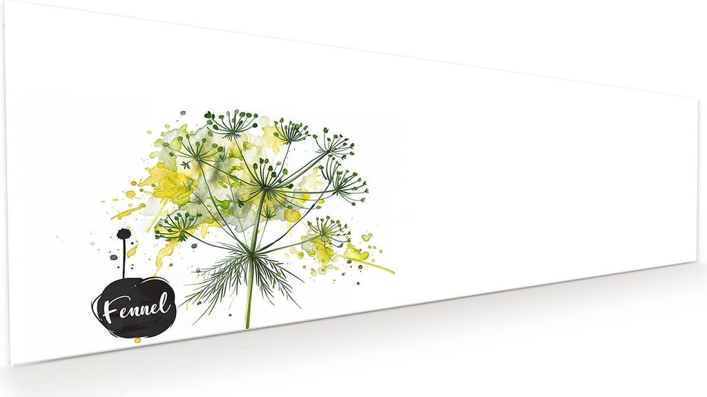 Glasbild 120x40cm in XXL für Wohnzimmer, Schlafzimmer Motiv Fennel Kunstwerk