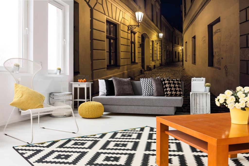 Vlies Fototapete GEHEIMNISVOLLE KOPFSTEINPFLASTERSTRAßE 375 x 250 cm (inkl. Kleister) - Vlies Tapete, Wandtapete, Wandbilder - Tapete für Wohnzim...