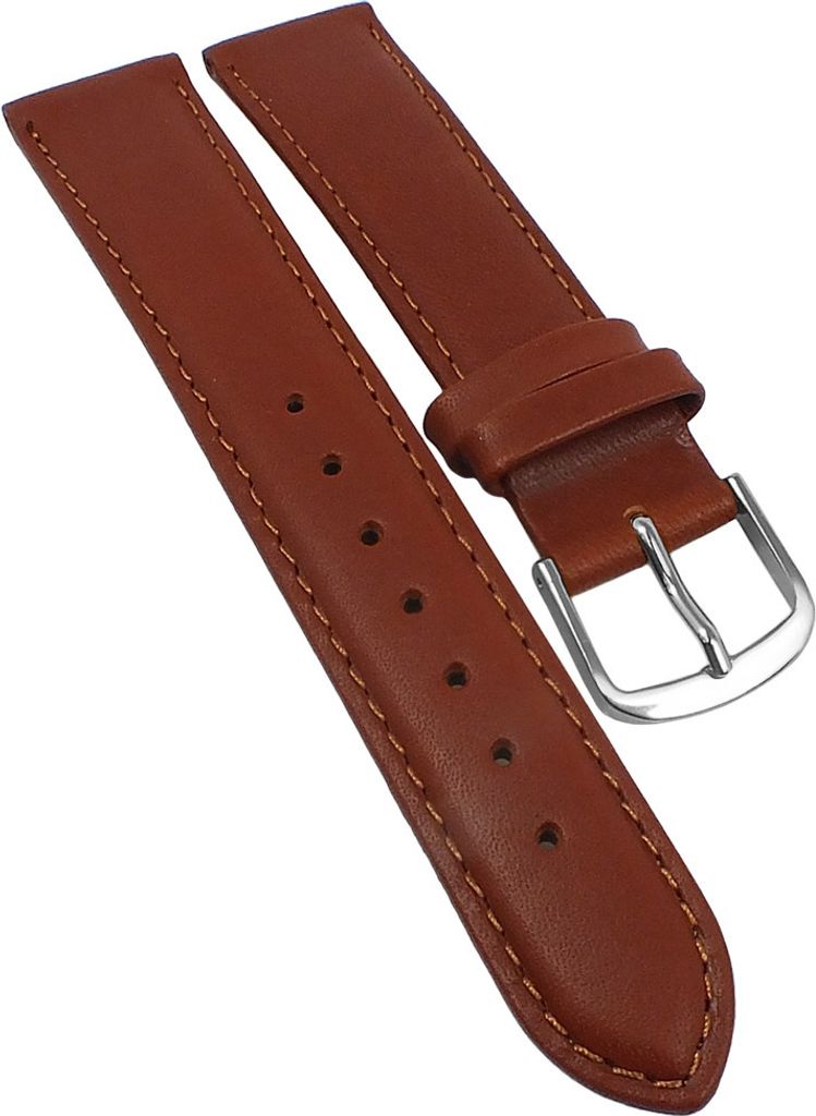 Ersatzband Uhrenarmband Leder Band Braun 26556S, Stegbreite:12mm